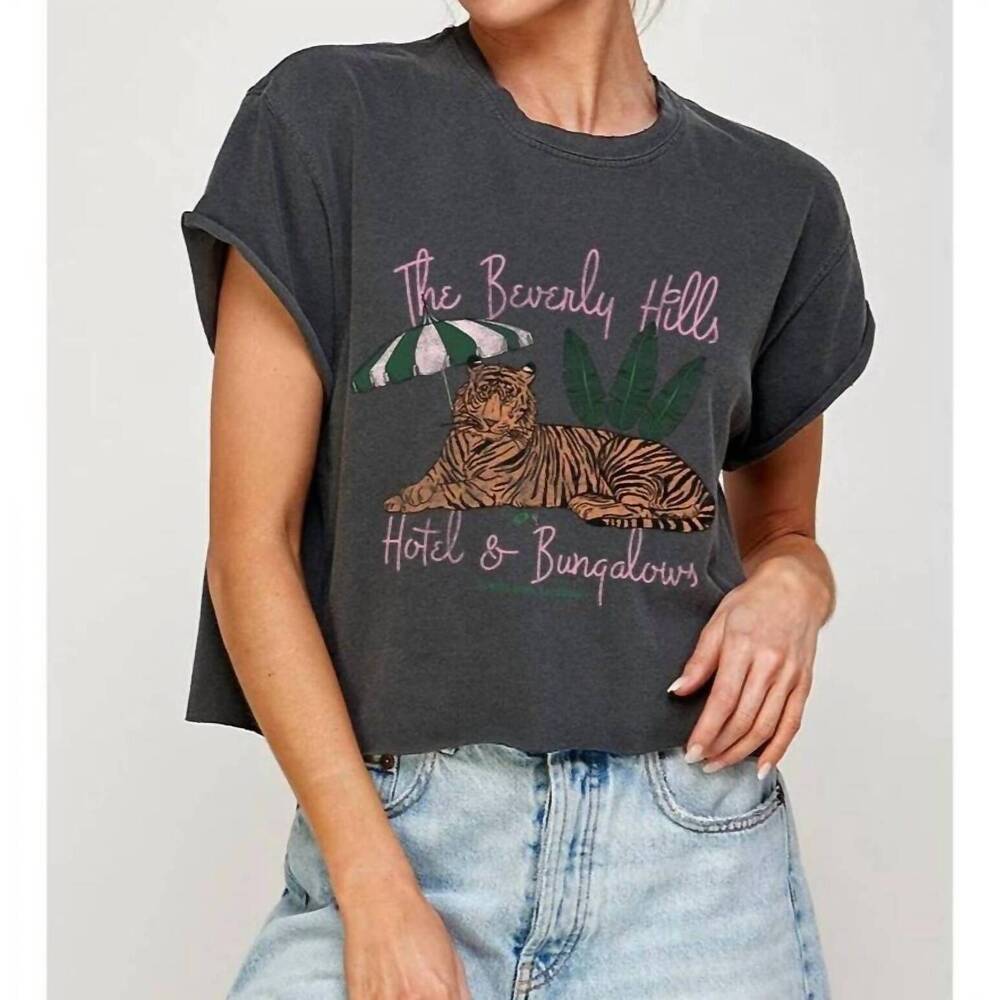 NEW ILLUSTRATED SOCIETY beverly hill hotel vintage graphic tee in pepper
